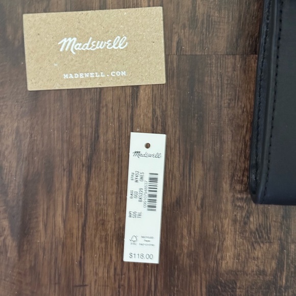 Madewell leather Black the wallet on a Chain